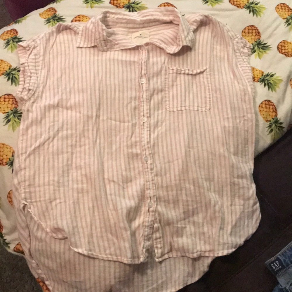 Stripped Button Down American Eagle Top - image 1